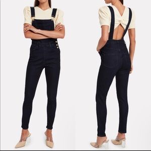WE WORE WHAT High Rise Skinny Overalls NWT